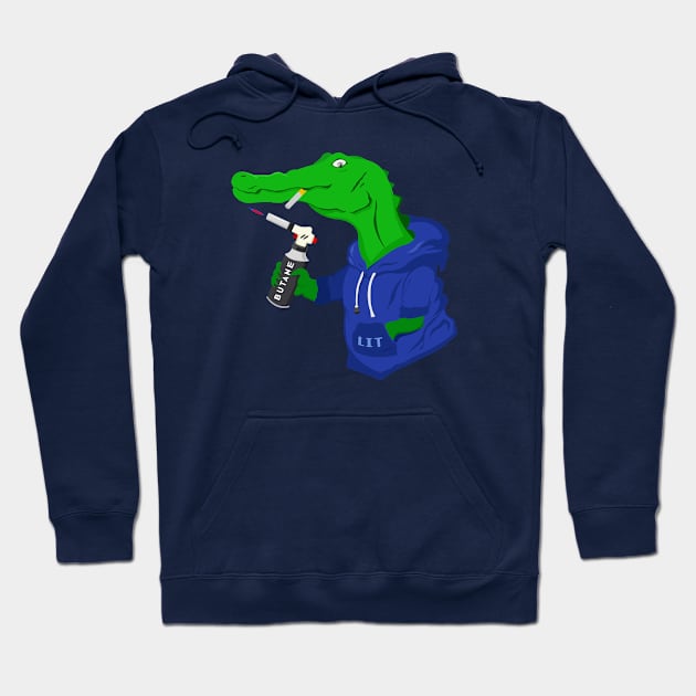 Cool thug crocodile smoking Hoodie by Marzuqi che rose